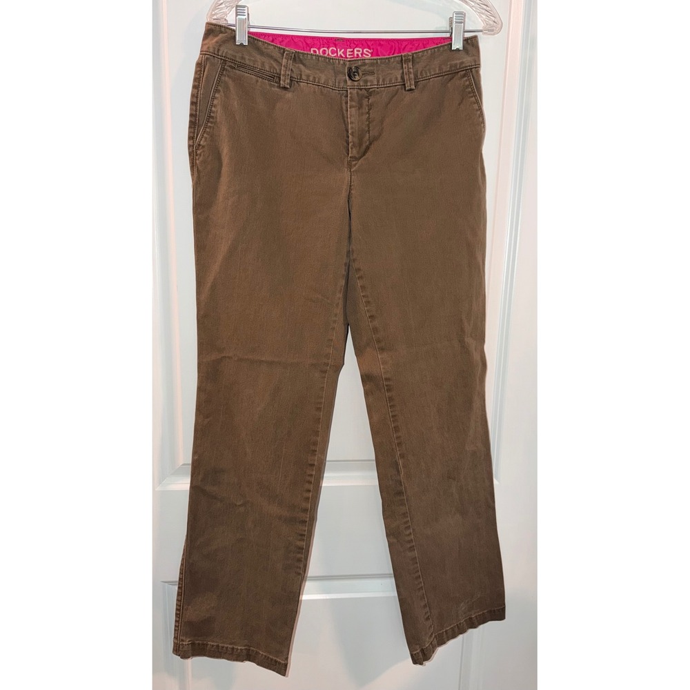 Dockers Women's‎ 8 Medium Brown 30X31 Straight Leg Casual Pants Cotton Blend